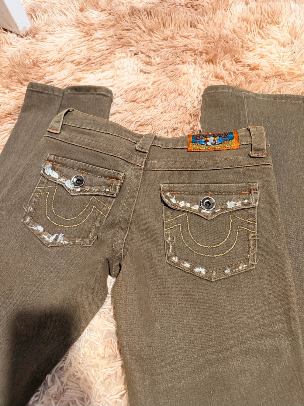 True Religion Joey Brown Distressed Flare Jeans Size 5